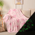 Lotus Karen Pink Bow Glow in The Dark Love Blanket