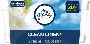 Glade 1-Wick Scented Candle Jar, Clean Linen, Air