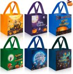 6 Pcs Halloween Gifts Bags with Handles - Happy