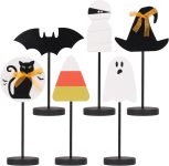 Halloween Decorations, 6PCS Wooden Sign Tabletop