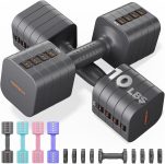 FEIERDUN 5-in-1 Adjustable Dumbbell Set of 2,