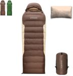 Down Sleeping Bag with Pillow, Ultralight Rectangular