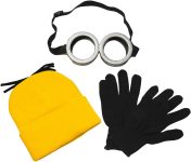 Happy Hippo Adult Costume Set, Yellow Beanie Hat, Black