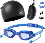 Swim Goggles + Swim Cap for Men Women, Swimming Goggles