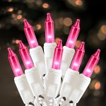 HISHINY Christmas Lights 100 Count Pink Christmas Tree