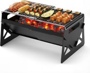 Charcoal Grill, Folding Portable Grill, with Carry Bag,