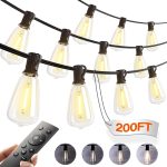 addlon 200FT(50FT*4) Outdoor String Lights with