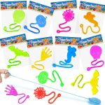28 pcs Halloween Sticky Hands Toys for Kids, Skull Bat