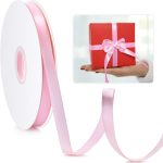 3/8" Pink Ribbon, 50 Yards Valentine Ribbon for Gift