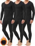 3 Pack Thermal Underwear for Men Long Johns Fleece
