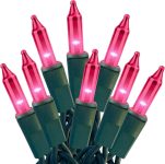 HISHINY Christmas Lights 100 Count Pink Christmas Tree