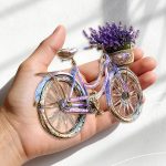 Bicycle Lavender Adhesive Shaped Acrylic Decoration,