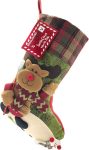 21 inch Plaid Christmas Stockings Deer, Bear, Animal