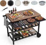 Giantex Outdoor Grill Cart with Korean BBQ Charcoal