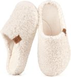 EverFoams Women‘s Fuzzy Clog Slippers with Slip on