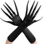 Long Finger Claw with Black Gloves for Women Scary
