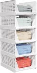 5 Pack Stackable Closet Storage Basket - Stackable