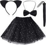 Dxhycc Black Cat Costume Set Cat Ears Headband Tail