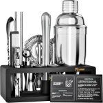 Mixology Bartender Kit with Stand - 15 Piece Bar Tool