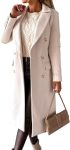 IDEALSANXUN Womens Long Wool Coat Double Breasted