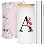 Personalized Gifts for Women, Monogrammed Frosted Glass