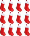 CCINEE 12pcs Red Felt Christmas Stockings 15" Party