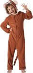 Kids Monkey Onesie Pajamas - Flannel Hooded Animal