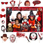 Halloween Photo Booth Props Kit, 16PCS Photo Props &