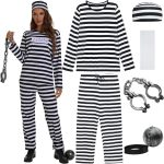 ZeroShop Prisoner Halloween Costume Women, Jail Costume