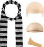 4 Pcs Adults Costume Accessories Set, Black Gray