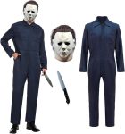 Navy Blue Jumpsuit Coveralls Adult, Horror Costume with