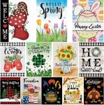 Pating Seasonal Garden Flags Set of 12 Double Sided 12