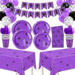 207Pcs Halloween Spiderweb Party Tableware Set -