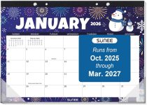 SUNEE Desk Calendar 2026, 18 Months from Oct. 2025 to