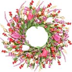 Sggvecsy Spring Summer Wreath for Front Door 22 Inch