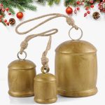 3 Pcs Harmony Cow Bells Vintage Christmas Gold Bells,