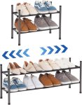 STORAGE MANIAC Expandable Shoe Rack, 8 Pairs Stackable