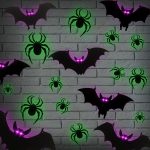 48 Pcs 3D Halloween Wall Decor 24 Light up Bats 24 LED