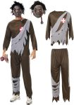 3Pcs Scary Zombie Costume Men Walking Dead Costume