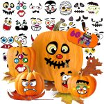 60 Pack Large Halloween Pumpkin Decorating Stickers,