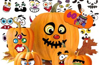 60 Pack Large Halloween Pumpkin Decorating Stickers,