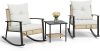 Greesum 3-Piece Patio Bistro Set Rocking Chair,