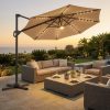 GAOMON Solar LED Lights Offset Patio Umbrella 10FT -