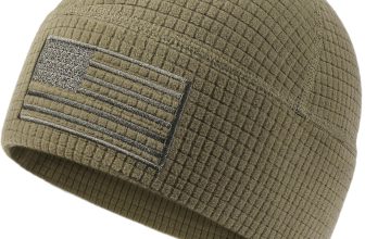 OUTDOOR SHAPING Grid Fleece Beanie with American Flag