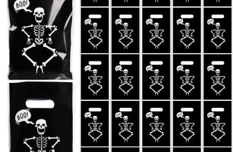 Kosiz 100 Pcs Halloween Skeleton Plastic Bag with
