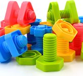 TOMYOU 32 pcs Shapes Nuts and Bolts Stacking Toys -