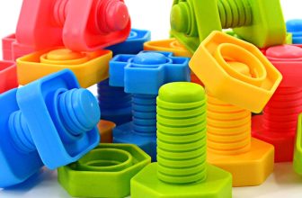 TOMYOU 32 pcs Shapes Nuts and Bolts Stacking Toys -