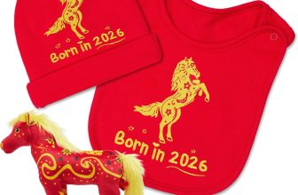 FoxE Year of the Horse Gift Set Born in 2026 - Bib,