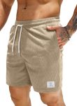 JMIERR Men's Corduroy Shorts Casual Elastic Waist