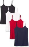 Amazon Essentials Women's Slim-Fit Camisole, Pack of 4